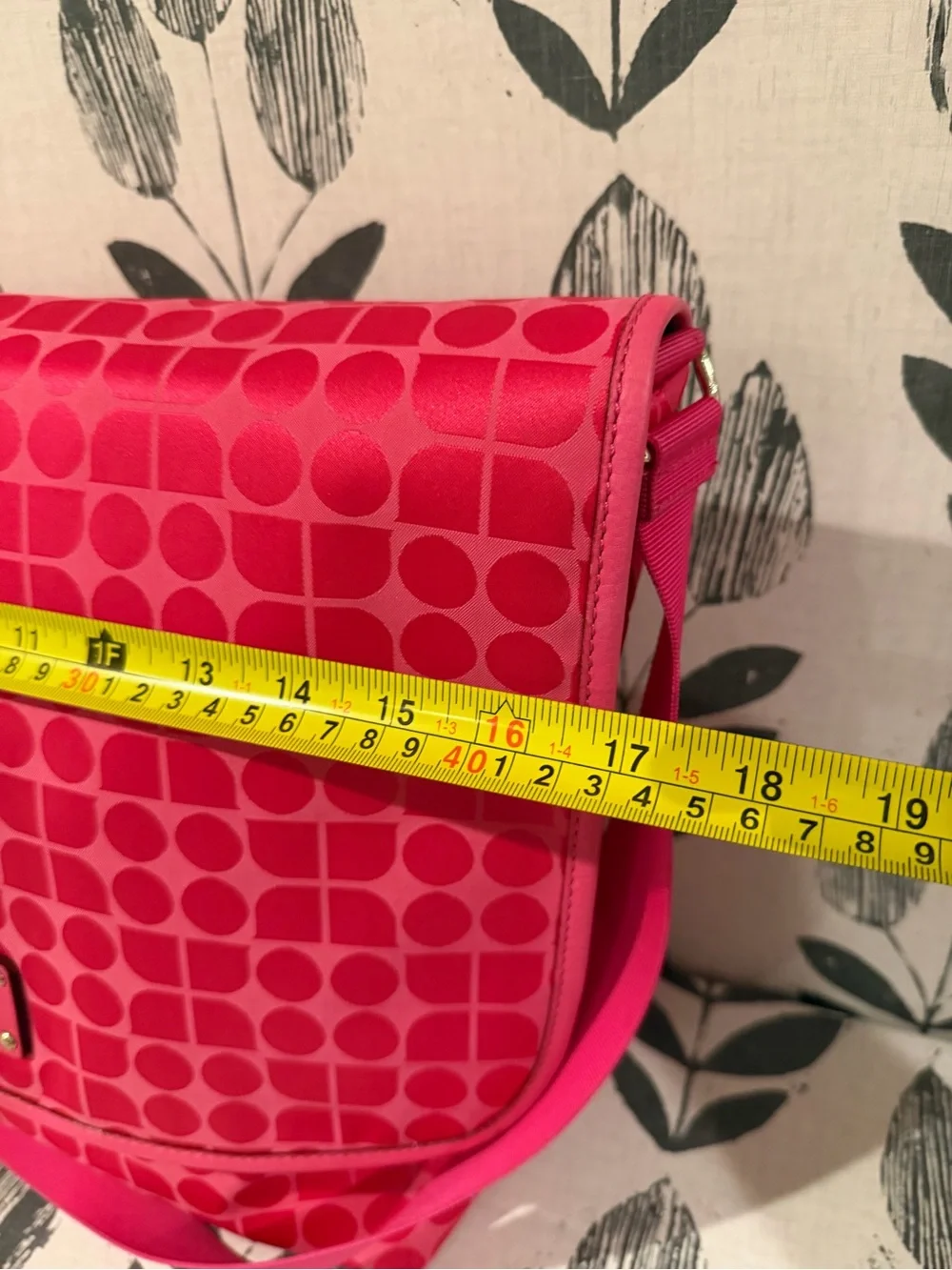 Kate Spade Hot Pink Geo-Print Crossbody Bag